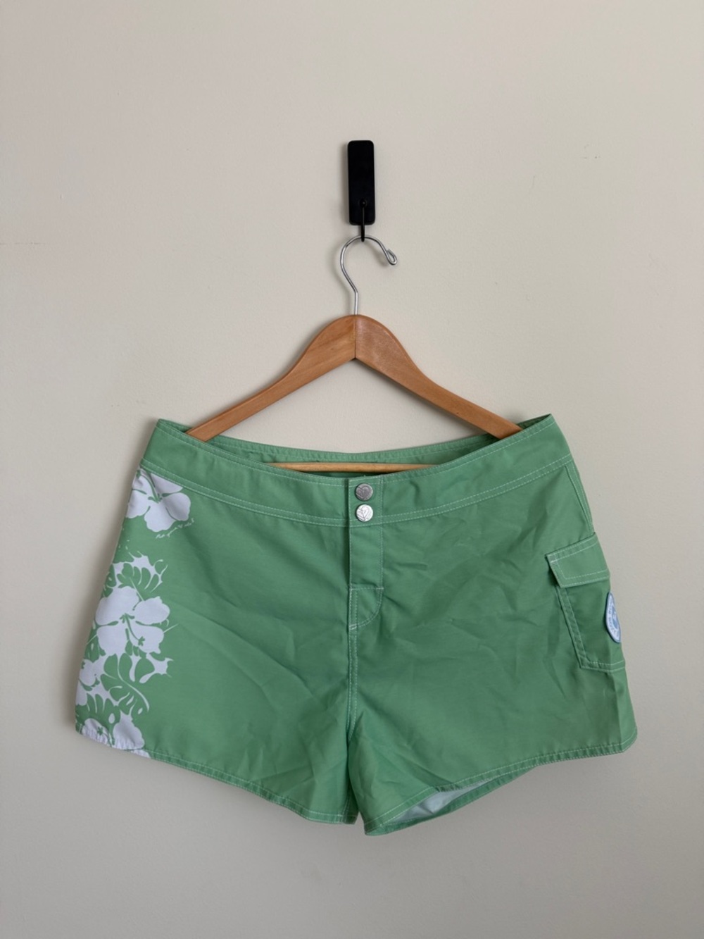 Roxy Mint Retro Hibiscus Board Shorts